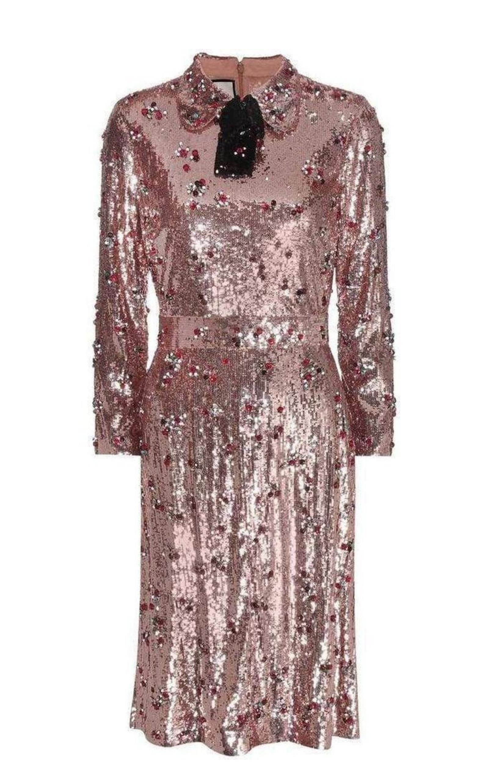 パーティードレス Sequins with Crystal Embroidered Dress