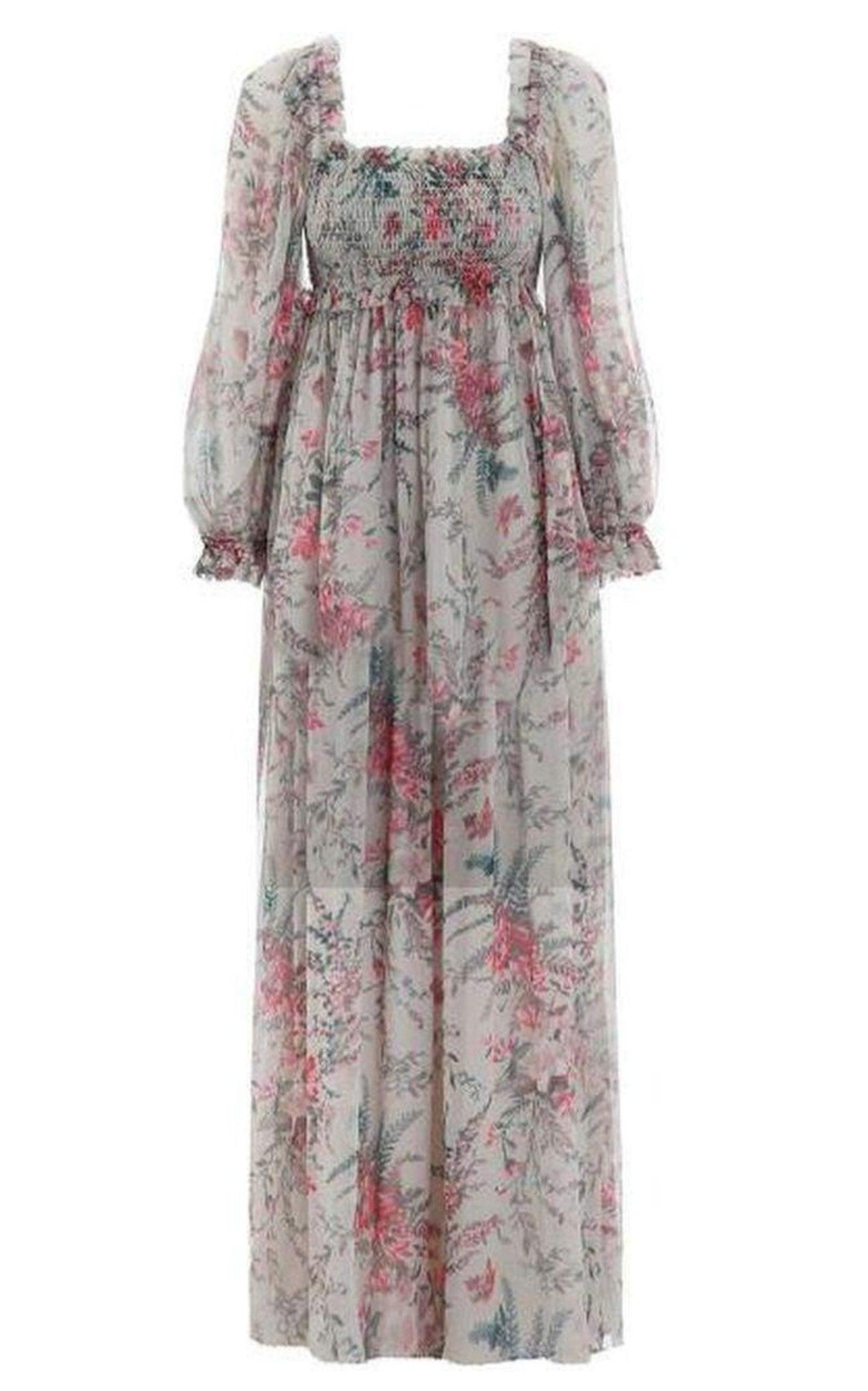 パーティードレス Bayou Shirred Long Dress