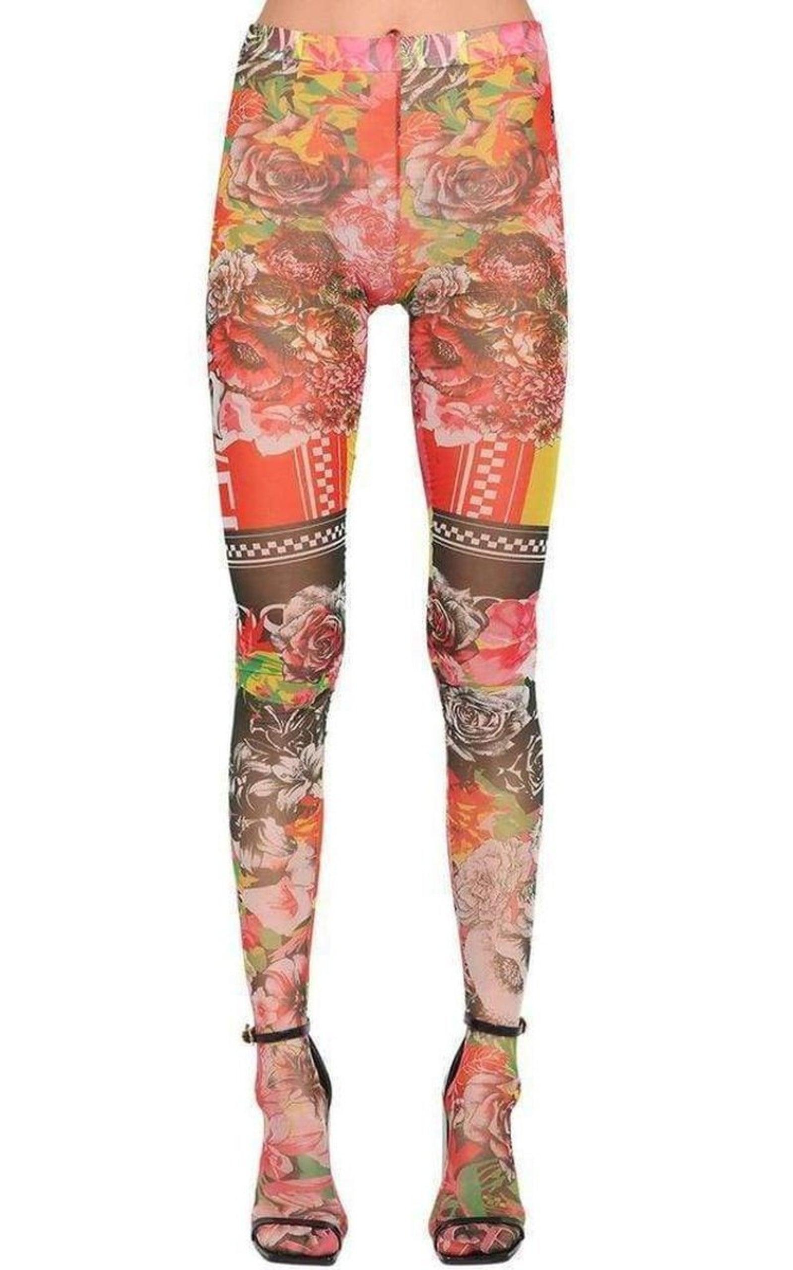 パンツ Sheer Printed Stretch Tulle Leggings