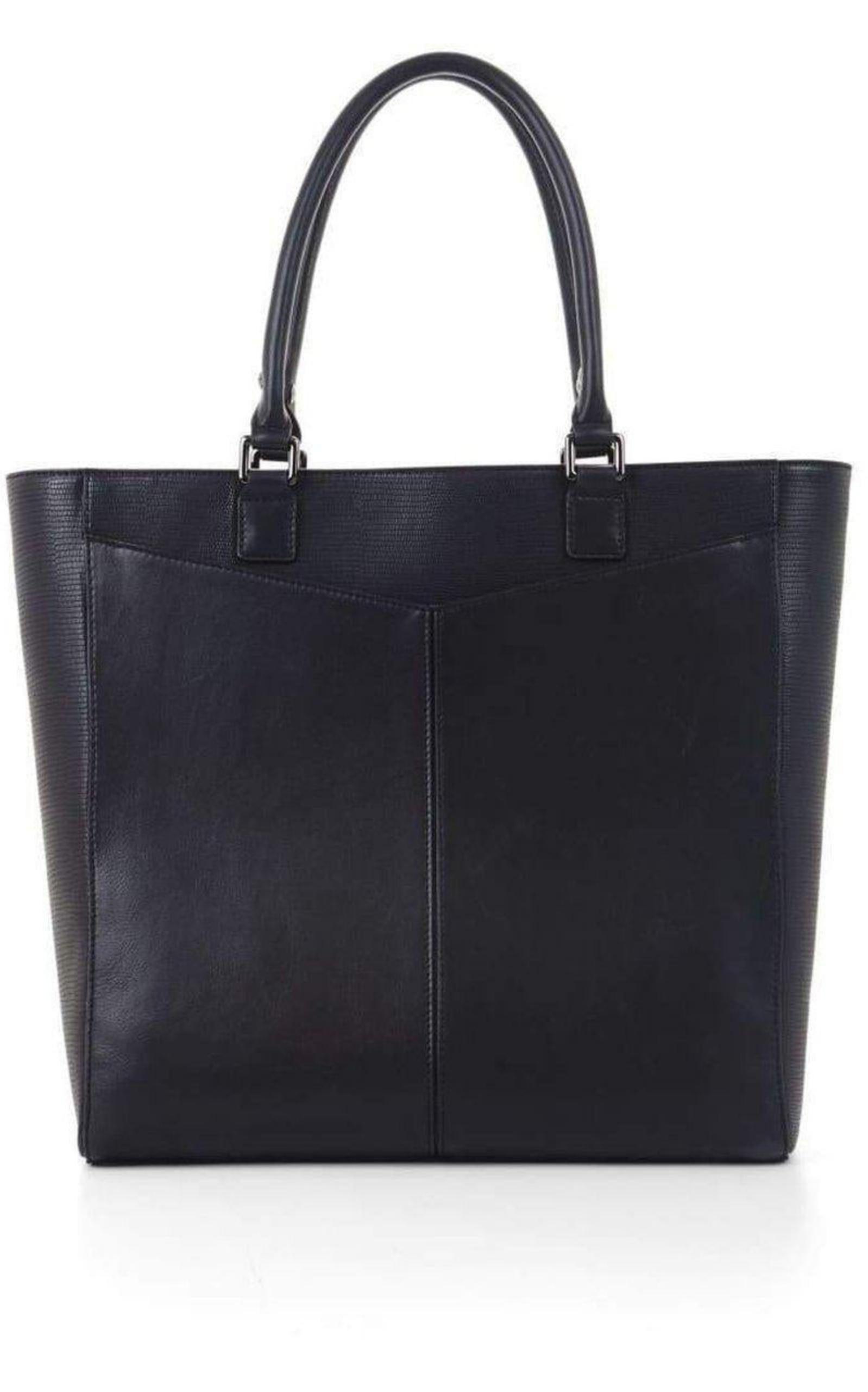 トートバッグ Avery Black Leather Tote Bag