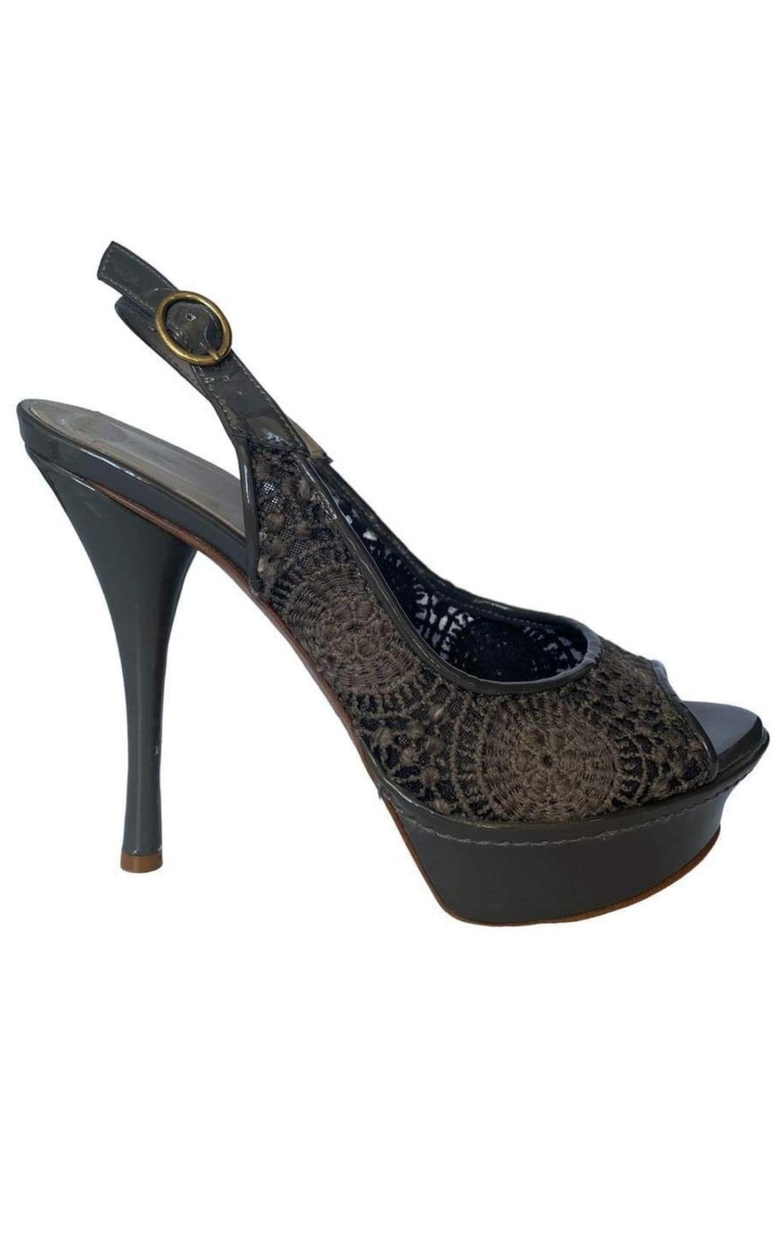 サンダル・ミュール Patent Leather Platform Sandal Shoes