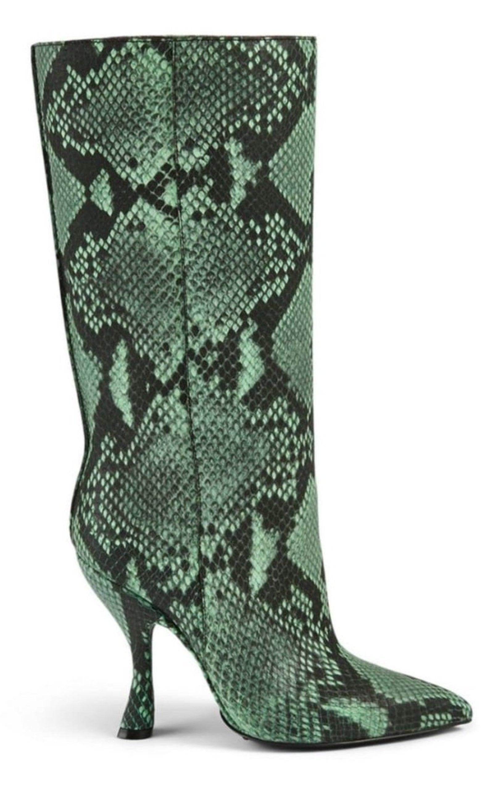 ダウンジャケット・コート Green 100 Snake Print Leather Boots