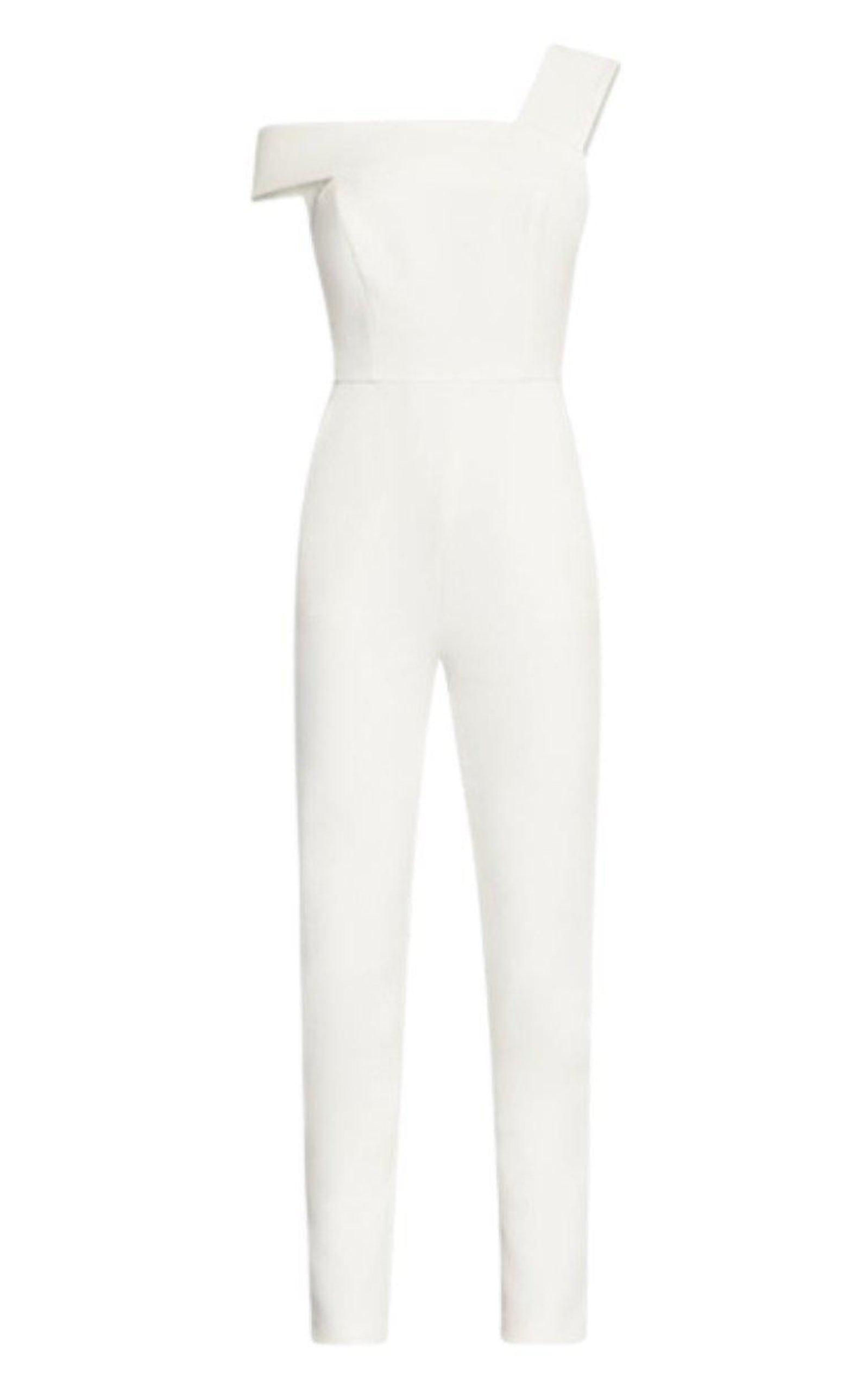 オールインワン・サロペット White Haida One-shoulder Jumpsuit