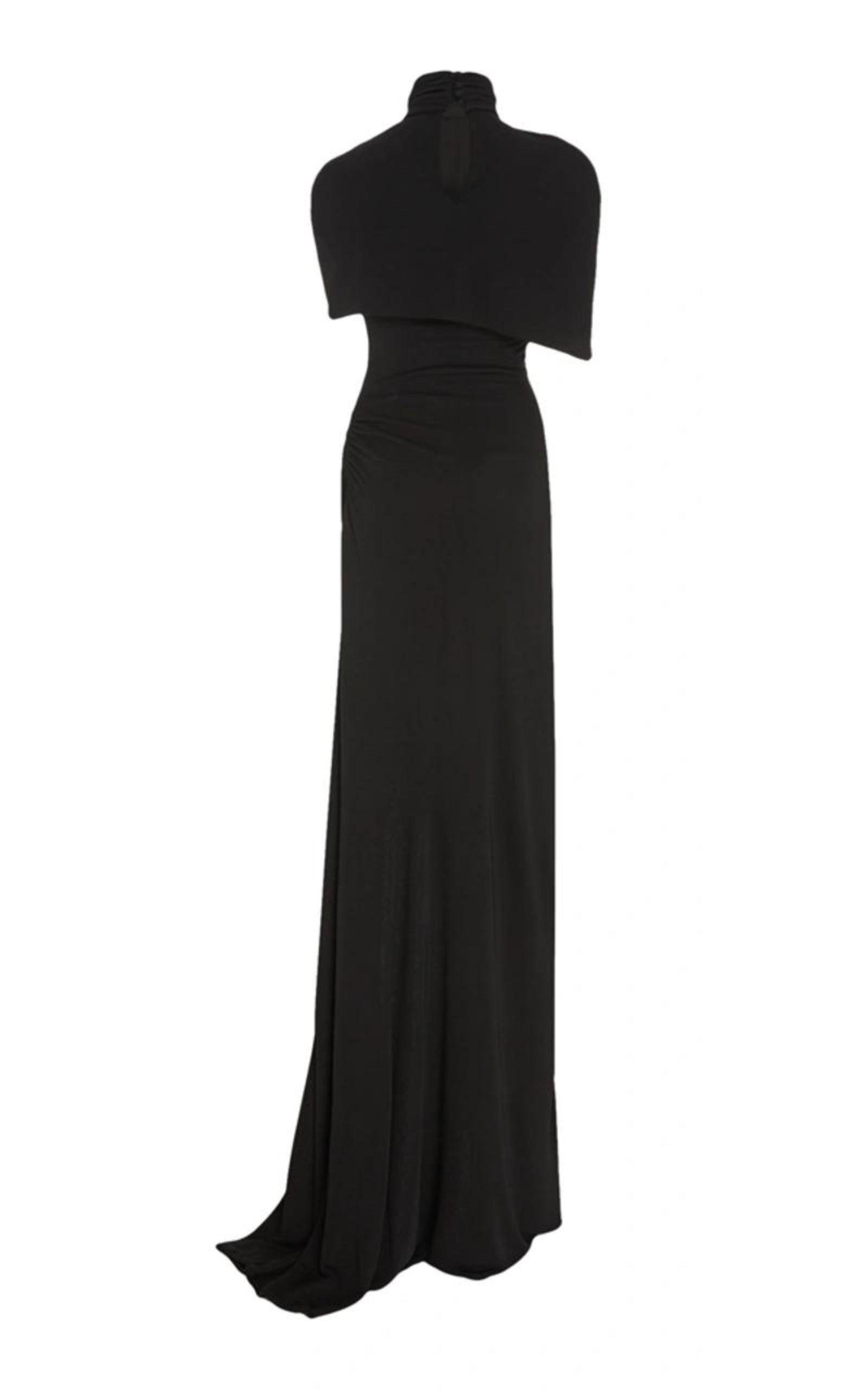 パーティードレス Cape-effect Draped Stretch Jersey Gown