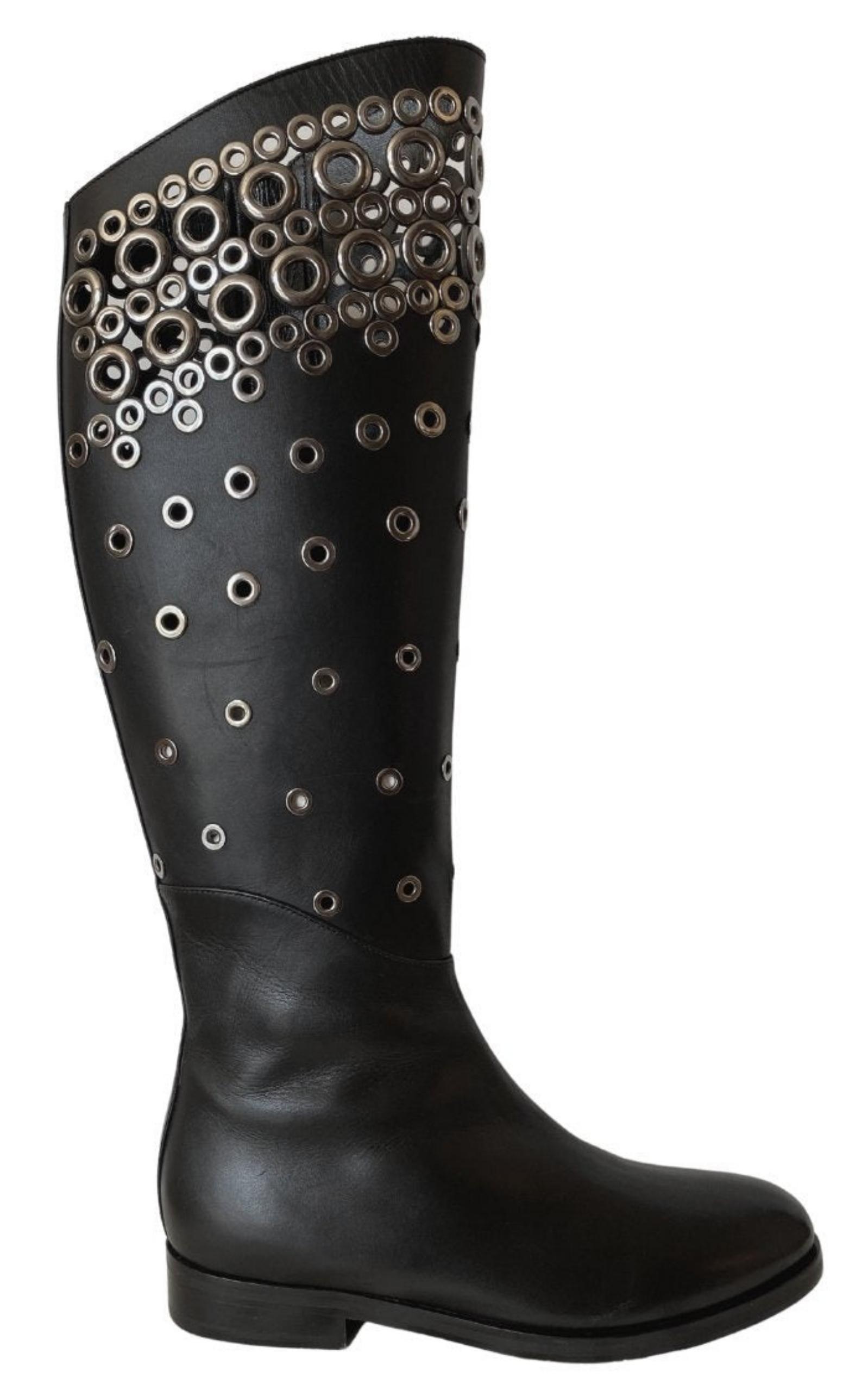 ショートブーツ・ブーティ Knee High Leather Boots