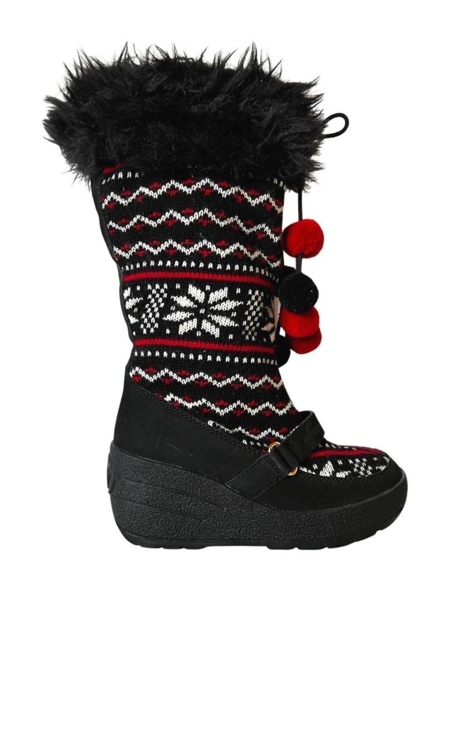 ショートブーツ・ブーティ Red Black White Tall Snow Boots