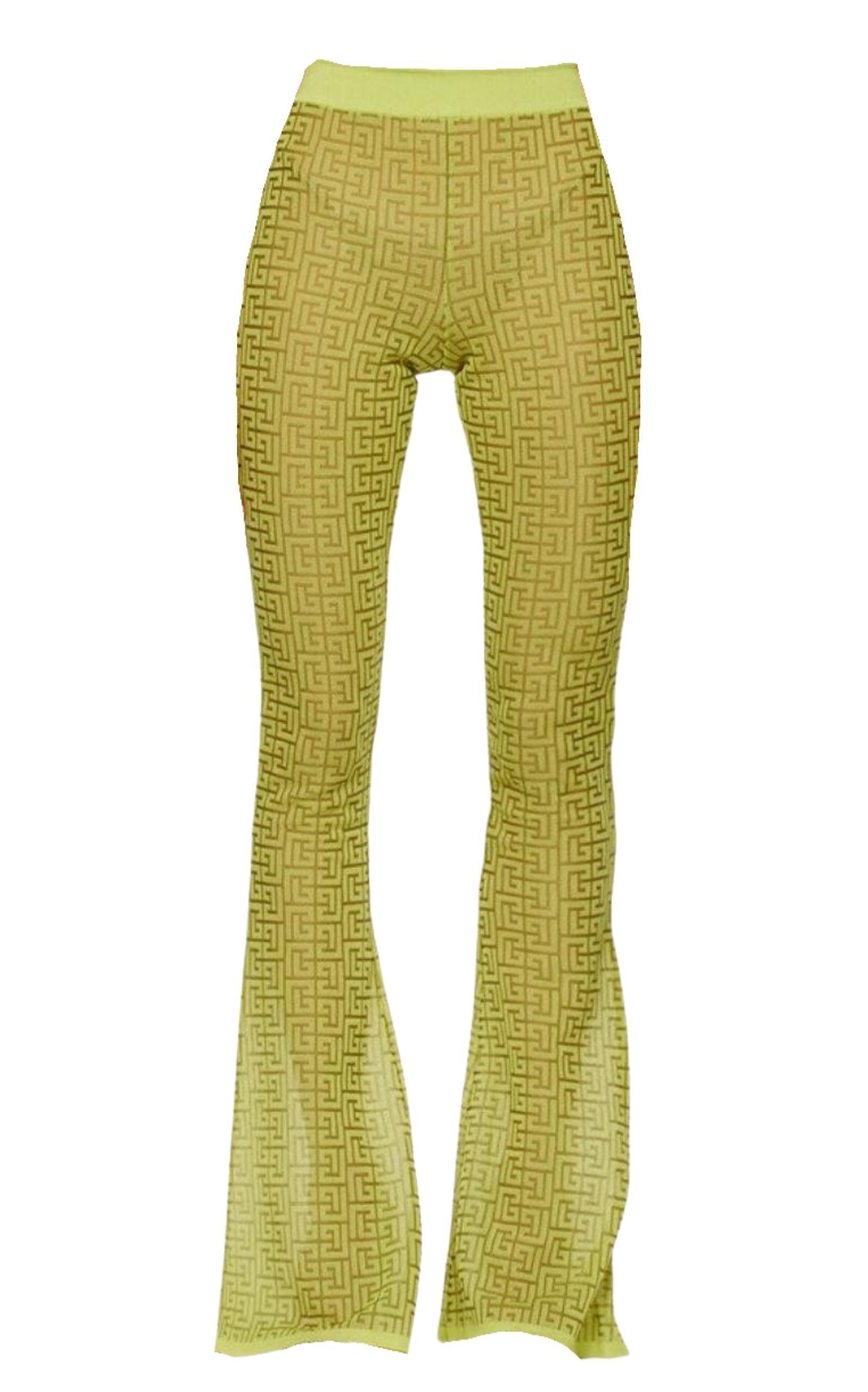 パンツ Semi-sheer Monogram Pattern Flared Pants