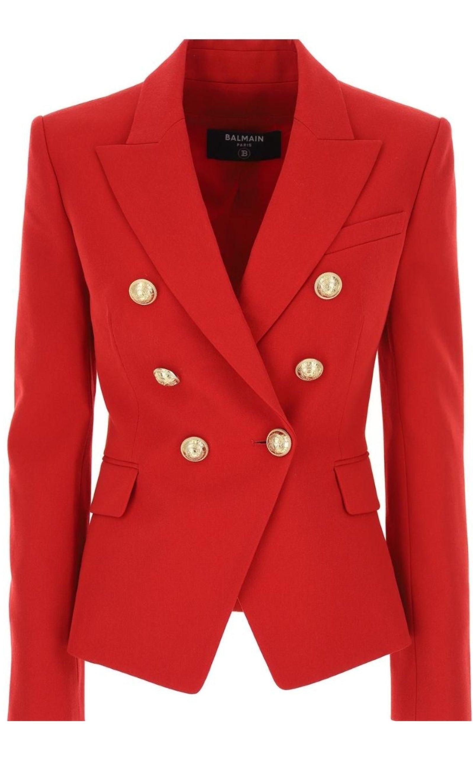ジャケット Red Double Breasted Tailored Wool Blazer