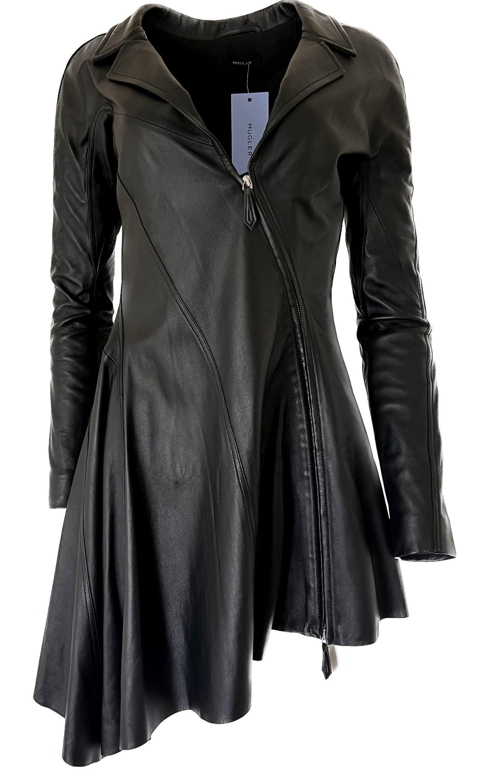 パーティードレス Runway Leather Dress Zip Closure