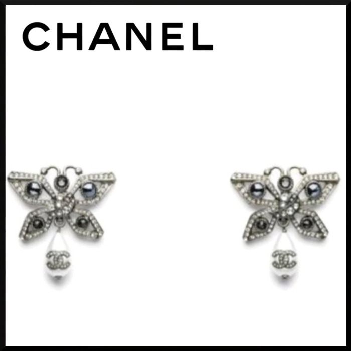 【キラキラ輝く羽ばたき♪】CHANEL ピアス バタフライ CCマーク