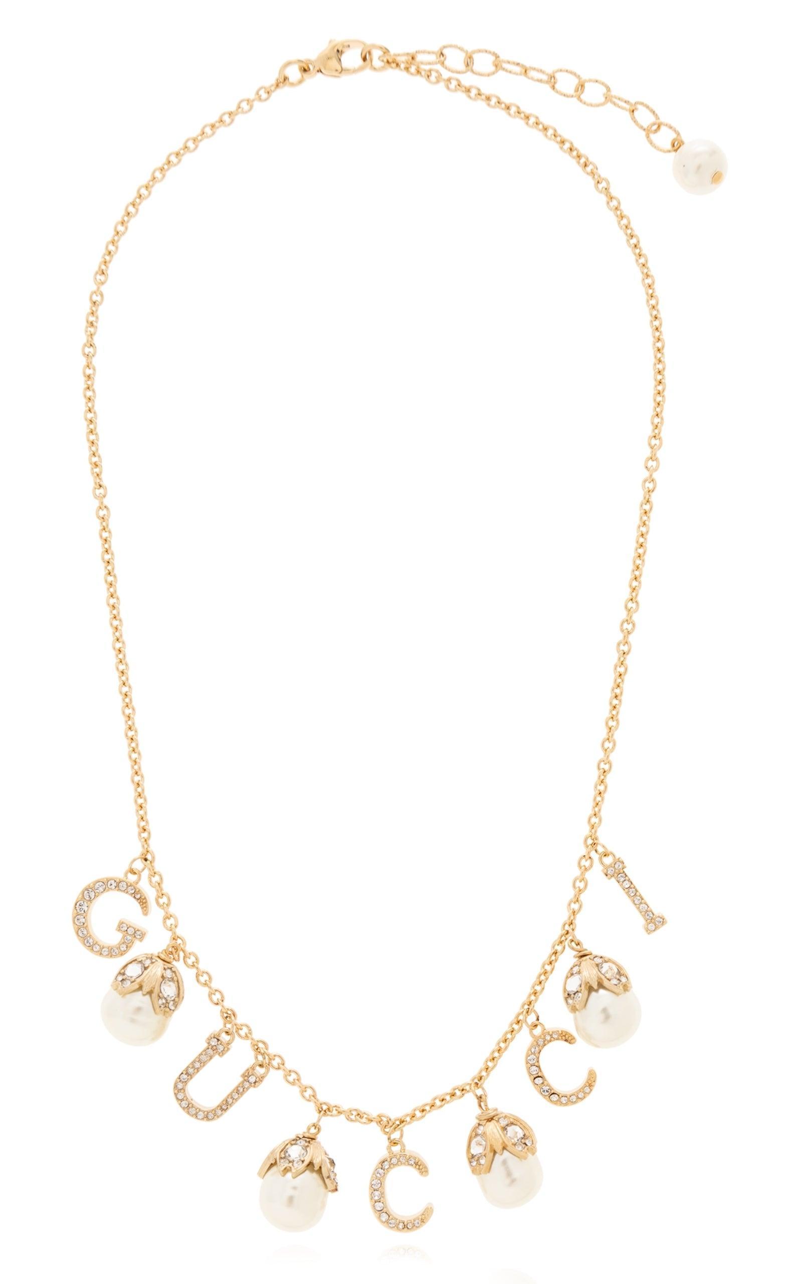 ネックレス・ペンダント Logo Pearl Embellished Necklace