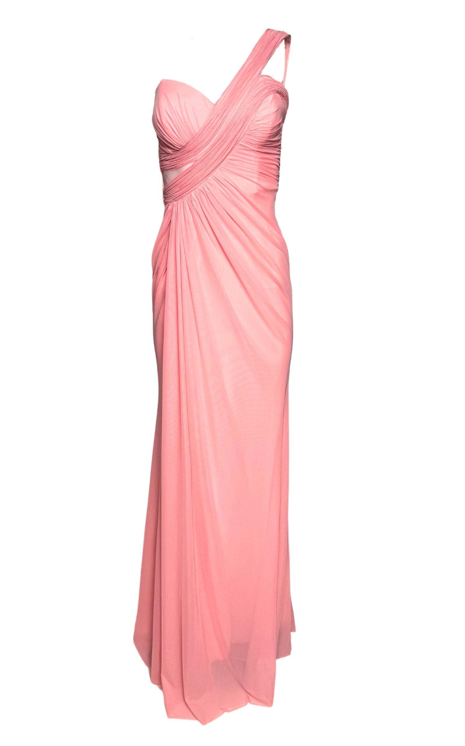 パーティードレス Gilded Waves One-Shoulder Pink Party Cocktail Dress