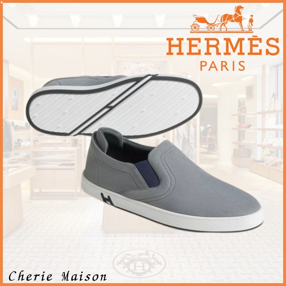 【履きやすさ◎】Hermes スリッポンスニーカーLUCKY グレー