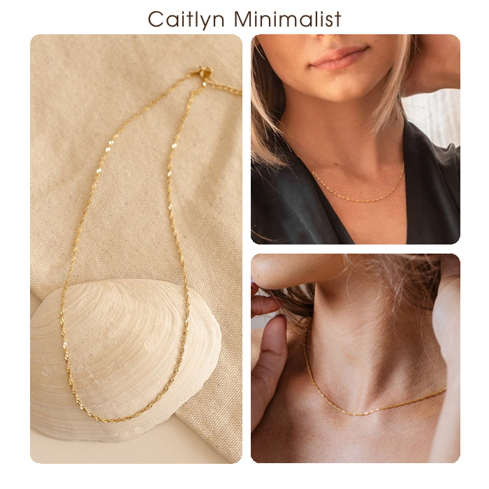 《CaitlynMinimalist》シンガポール ツイスト ネックレス 金 銀