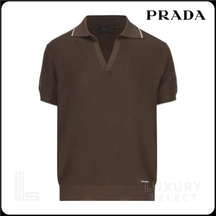 センスのいい お歳暮 ブラウン（茶色）系 L 海外 - ポロシャツ(メンズ) PRADA(プラダ) トップス