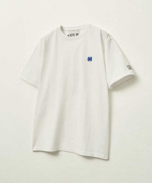 【SATUR】 Classic Small Logo Short Sleeve T-Shirt White