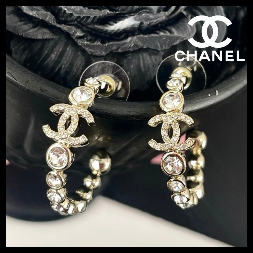 【煌めき★】CHANEL フープ ピアス