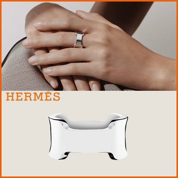 【シンプルデザイン】HERMES シルバー Amazone MM リング
