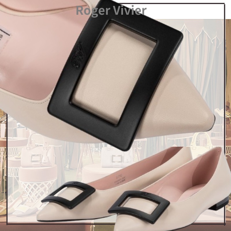 【センスが光る】ROGER VIVIER レザー バレエシューズ