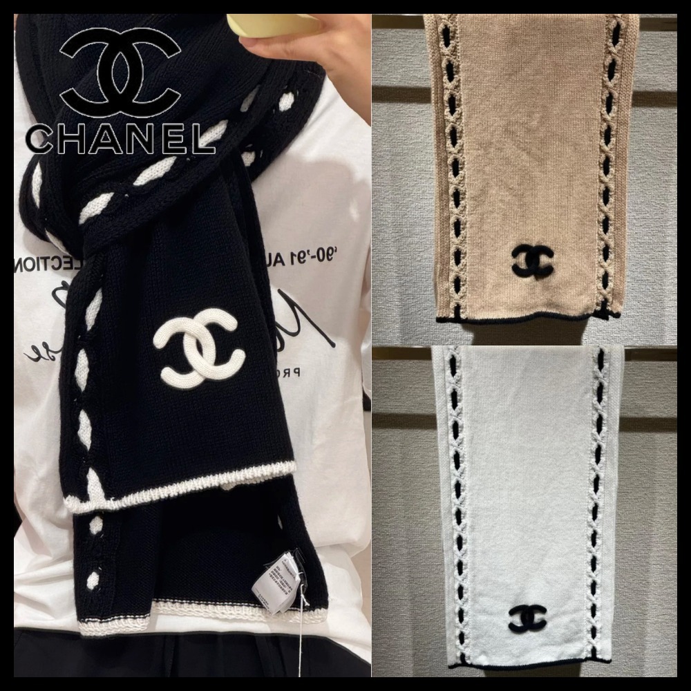【ステッチが可愛い♪】CHANEL マフラー