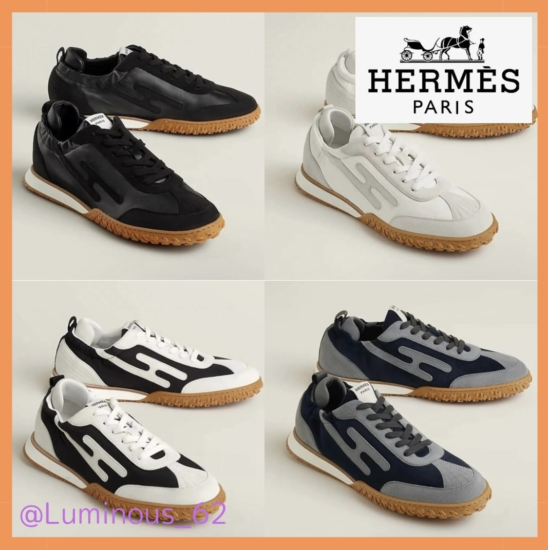 【人気スニーカー♪】*HERMES* エルメス Hロゴ入 レザー JET