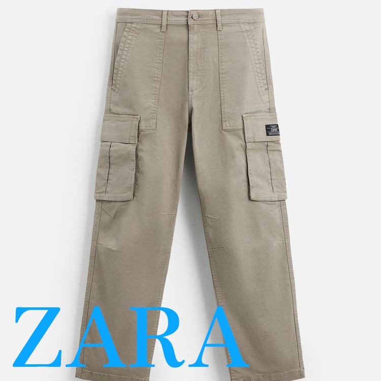 【ZARA】RELAXED FIT カーゴパンツ ミンク | 0108/304/706