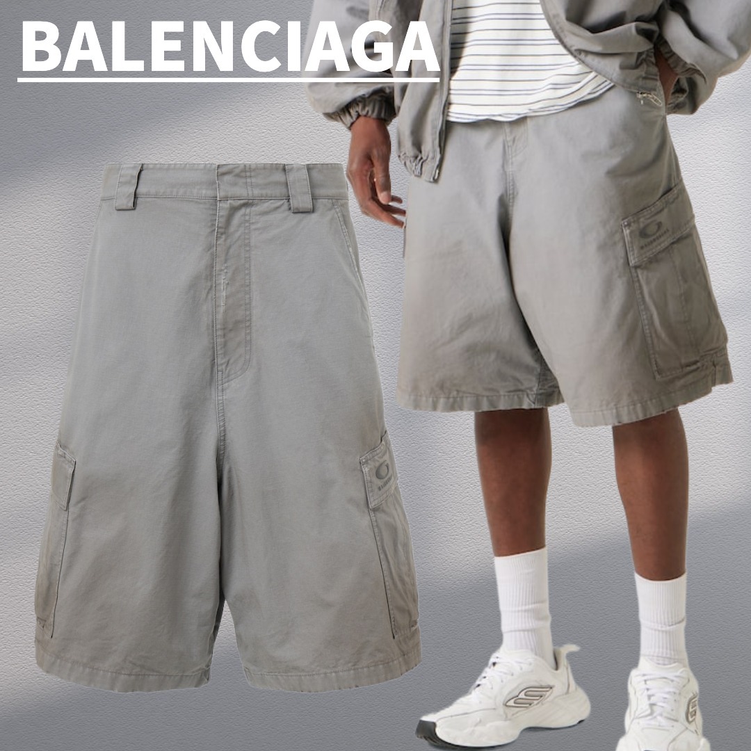 残りわずか★関税込【BALENCIAGA】コットンカーゴショーツ Grey