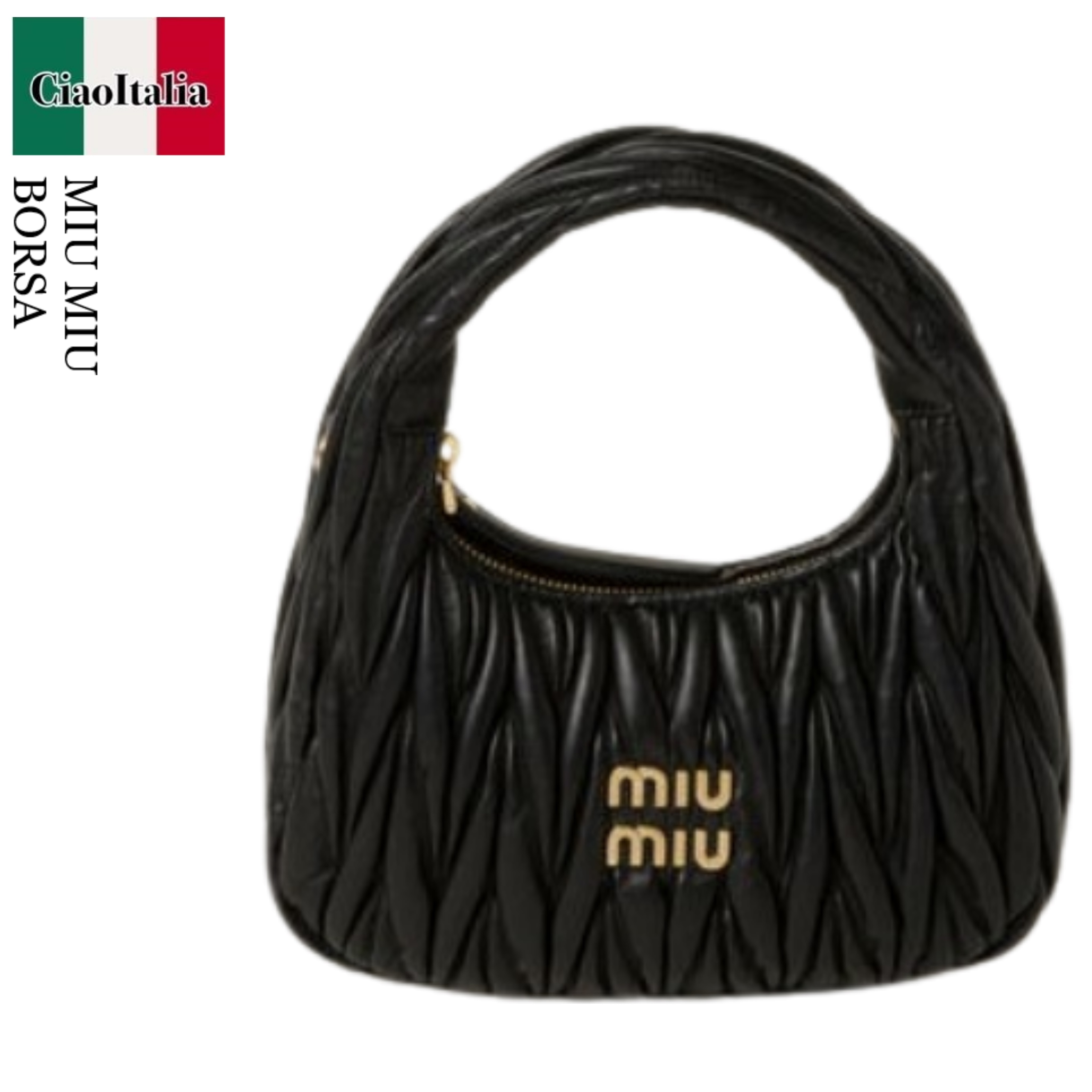 ハンドバッグ Miu Miu Borsa Hobo Wander Piccola In Pelle