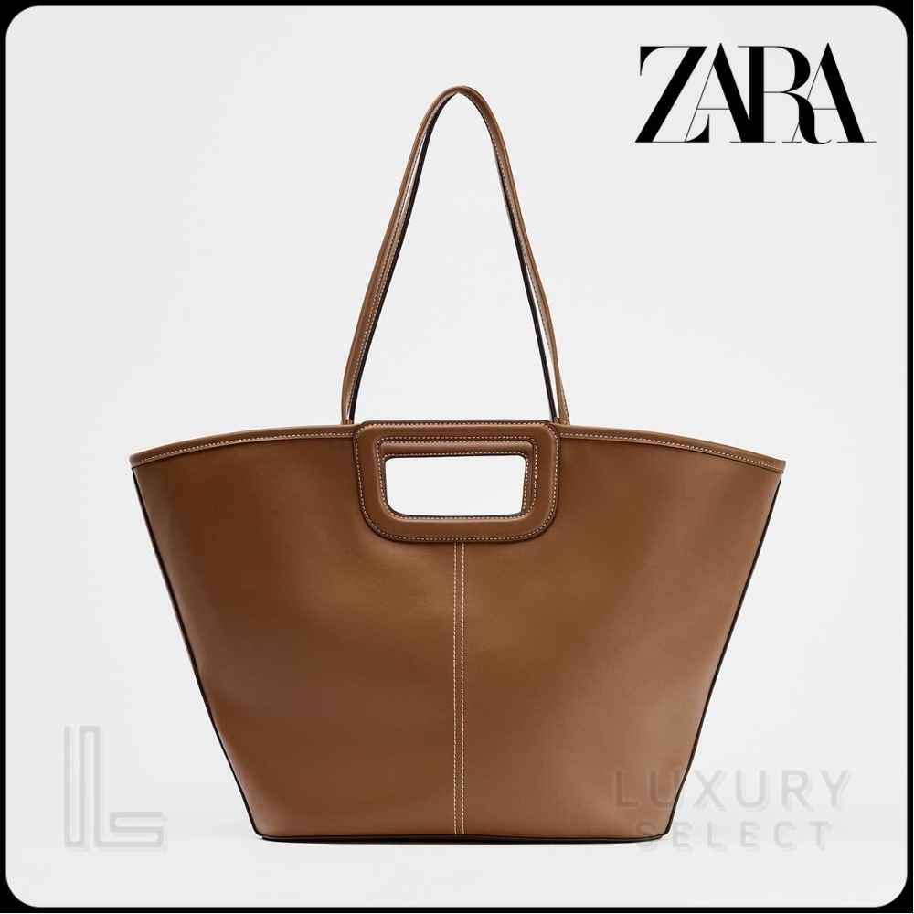 ★ZARA★ MAXI TOPSTITCHED TOTE BAG