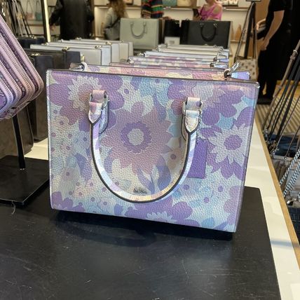COACH 花柄ピンクレザートートバッグ　3点セット コーチ 花柄 バッグ（レディーストートバッグ）｜バッグ