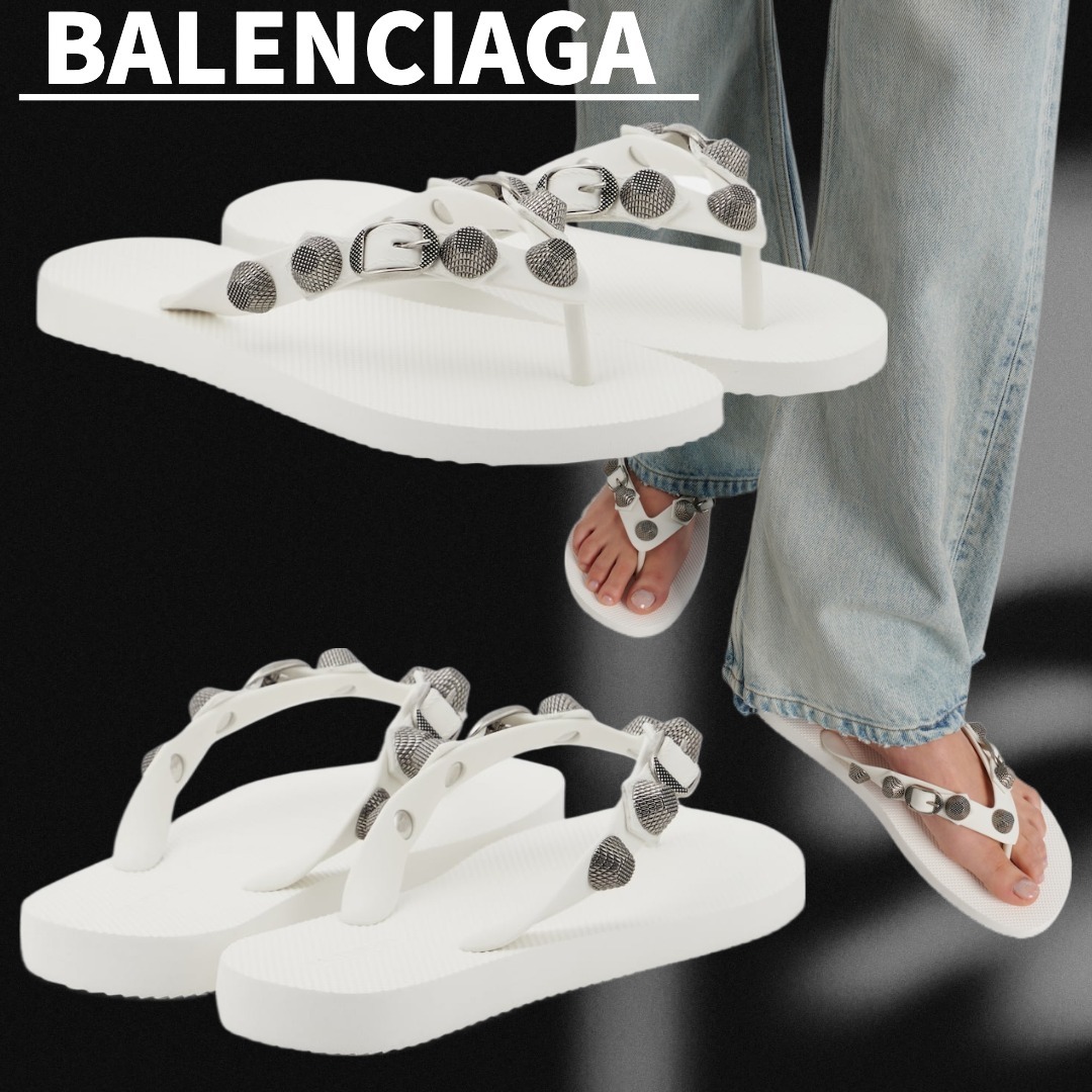 関税込【BALENCIAGA】Cagole トングサンダル White
