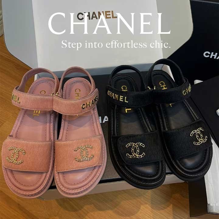 *旅行や毎日に*【CHANEL】サンダル 上品ギフトコーデの主役
