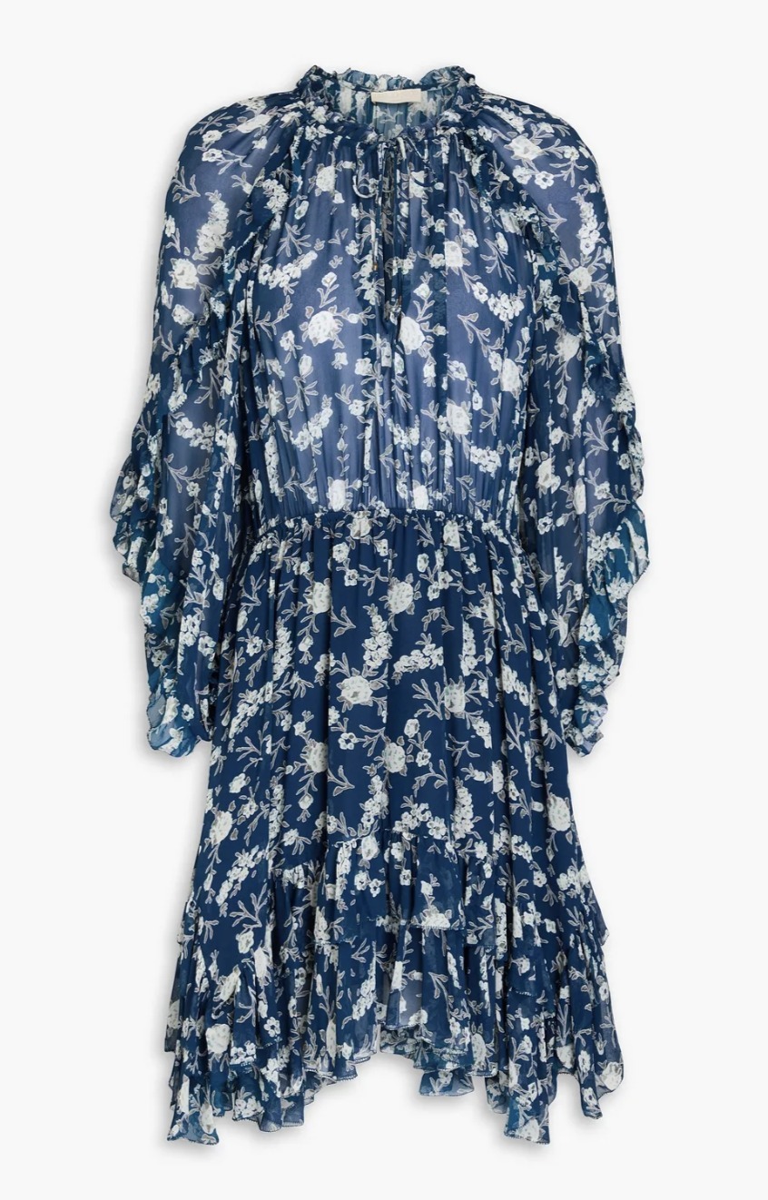 *Ulla Johnson* フローラルシルクフリルミニワンピース ドレス