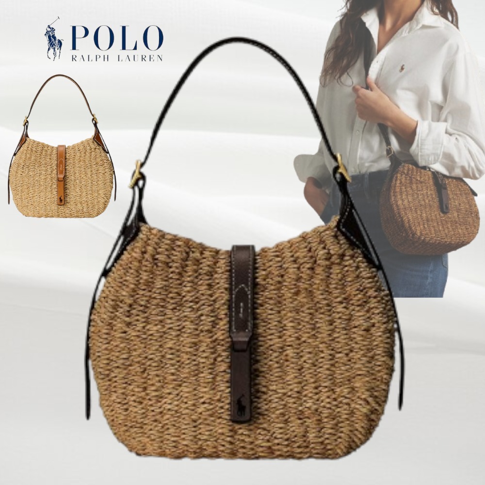 【POLO RALPH LAUREN】ラフィア スモール ショルダー バッグ