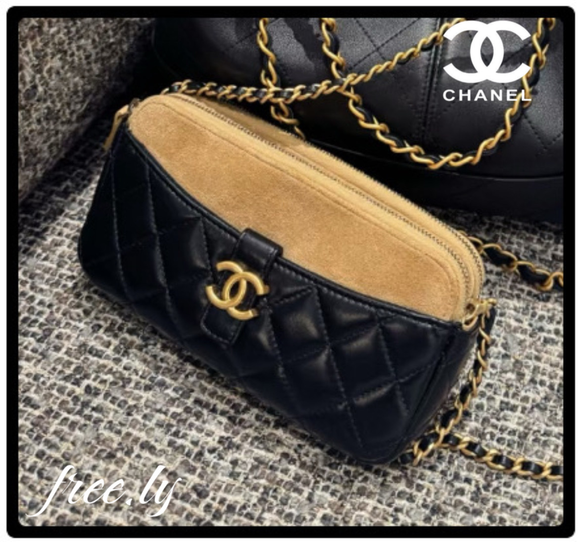 【Contrastが美しいWカラー♡】CHANEL ショルダーバッグ