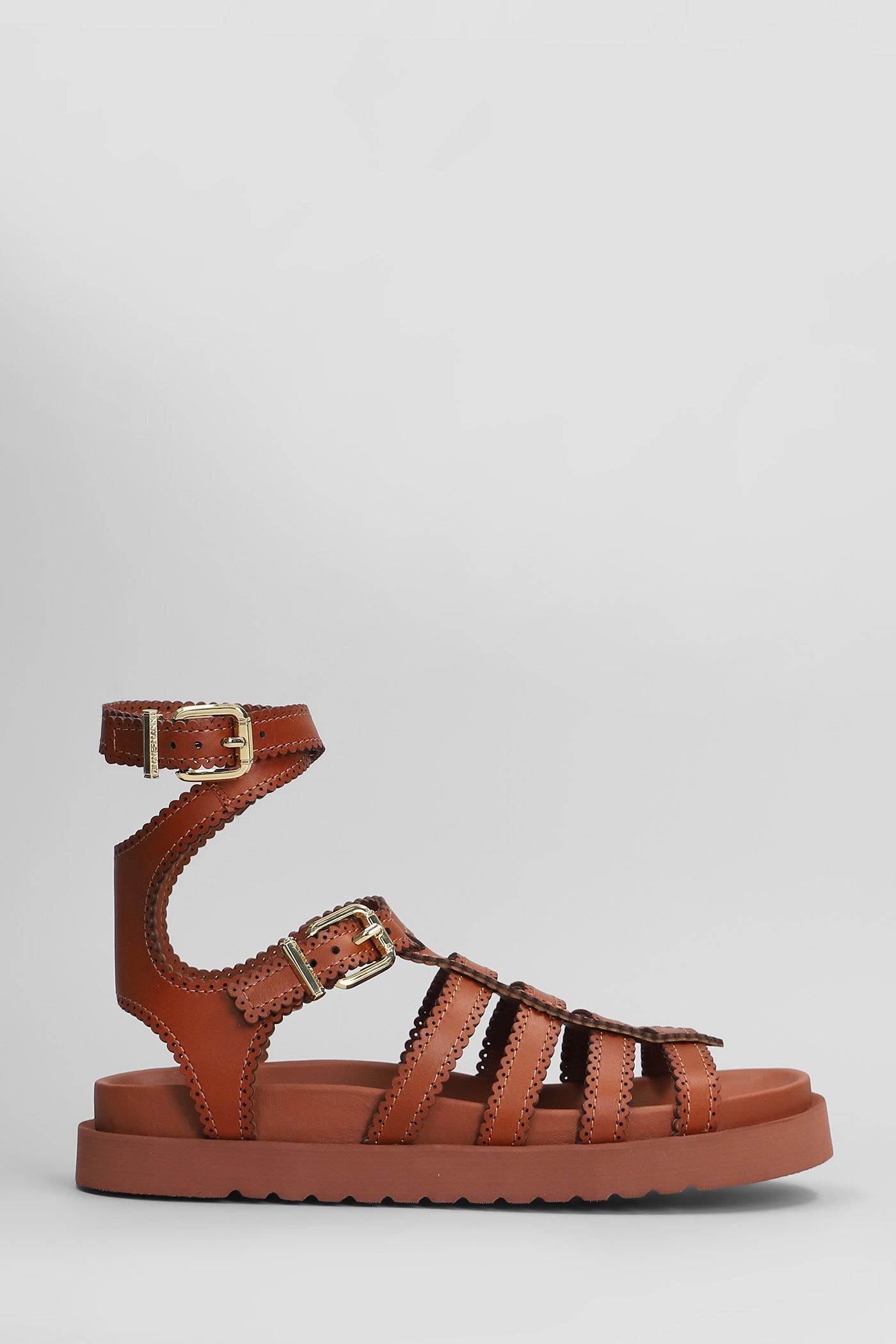 【送料&関税込】Zimmermann Goldie Gladiator Flats In Brown L