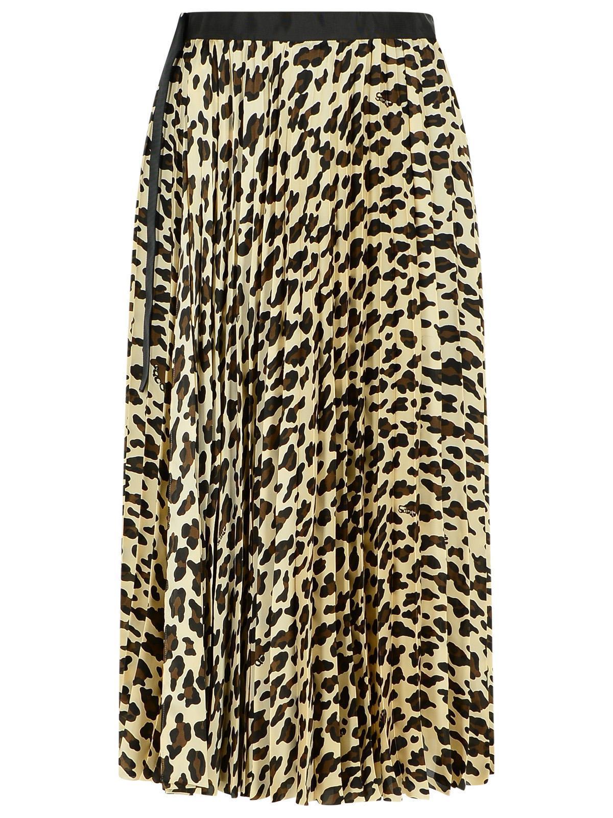 【送料&関税込】Sacai Beige Polyester Skirt