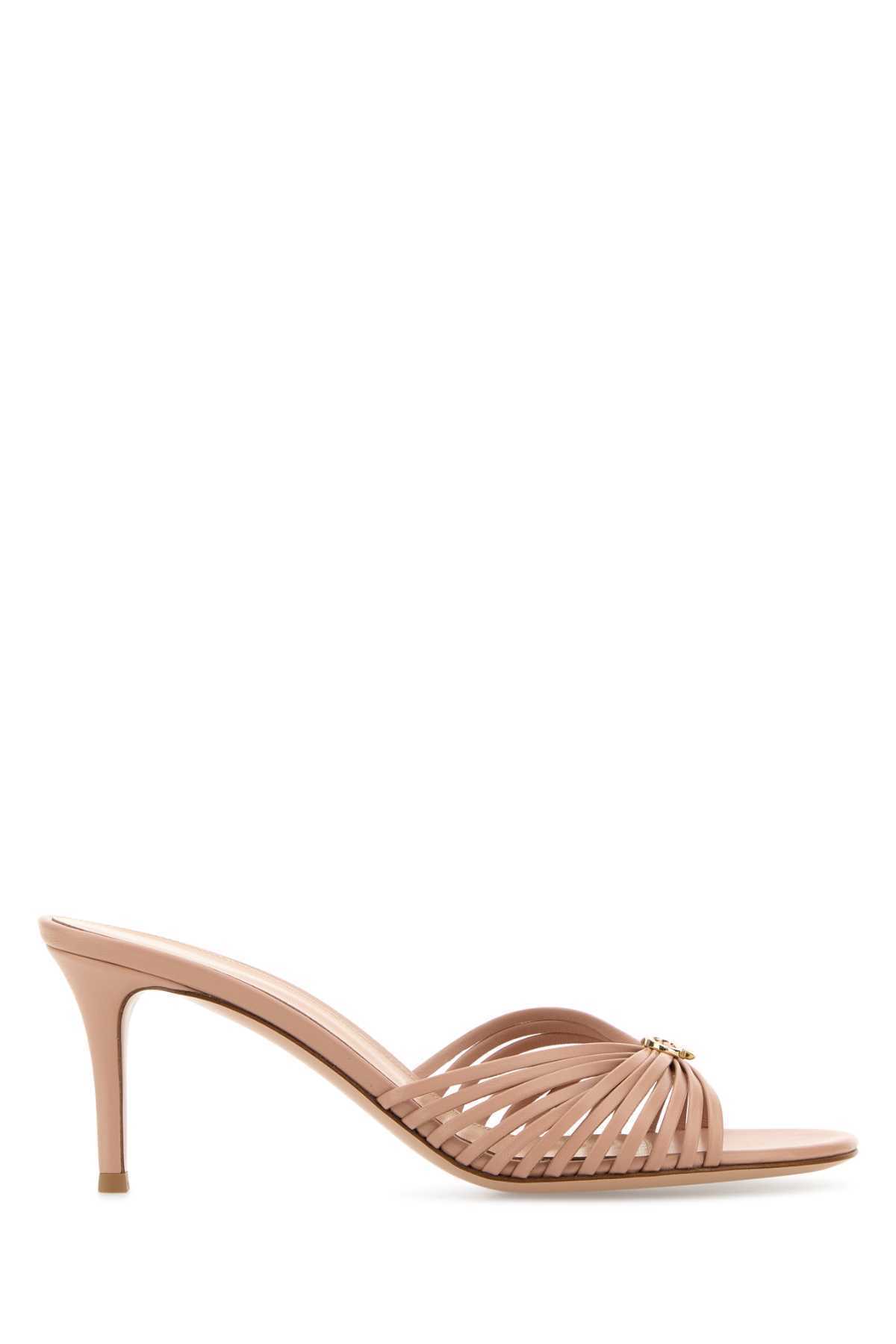 【送料&関税込】Gianvito Rossi Pink Leather Vyna Mules