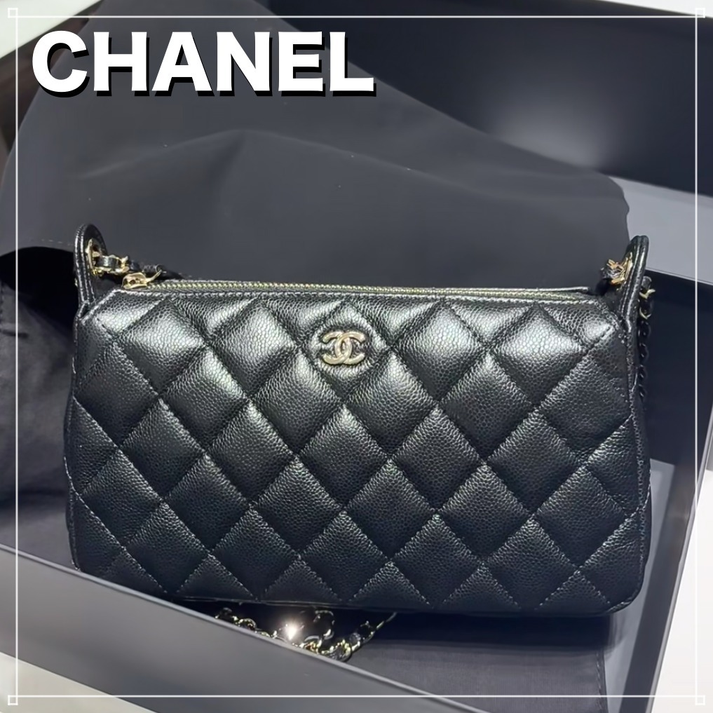 【完売必至の新作】CHANEL キャビア チェーンウォレット 25A新作