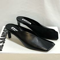 直営店☆JIL SANDER☆SALE! ロゴ ヒール スクエアトゥ ミュール