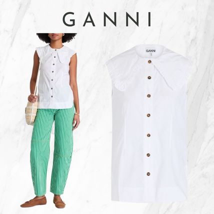 楽天市場】ガニー シャツ ブラウス ホワイト レディース GANNI