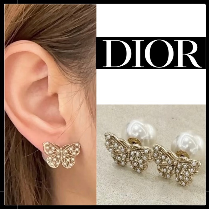 【蝶がキラキラ輝く☆】DIOR ピアス