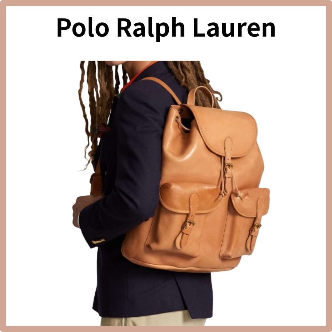《POLO RALPH LAUREN》レザーバックパック リュック ロゴ 送料込