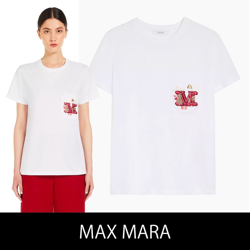 MAX MARA★刺繍ポケット付きジャージーTシャツ★送関込