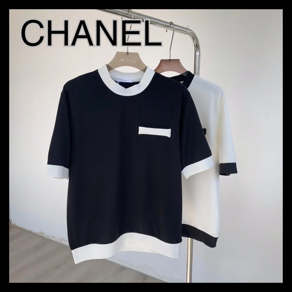 【上品さ薫る配色美】CHANEL バイカラー カットソー