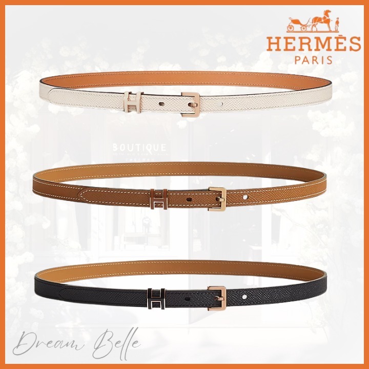 【HERMES】ポップH 15 ベルト 《ローズゴールド金具》