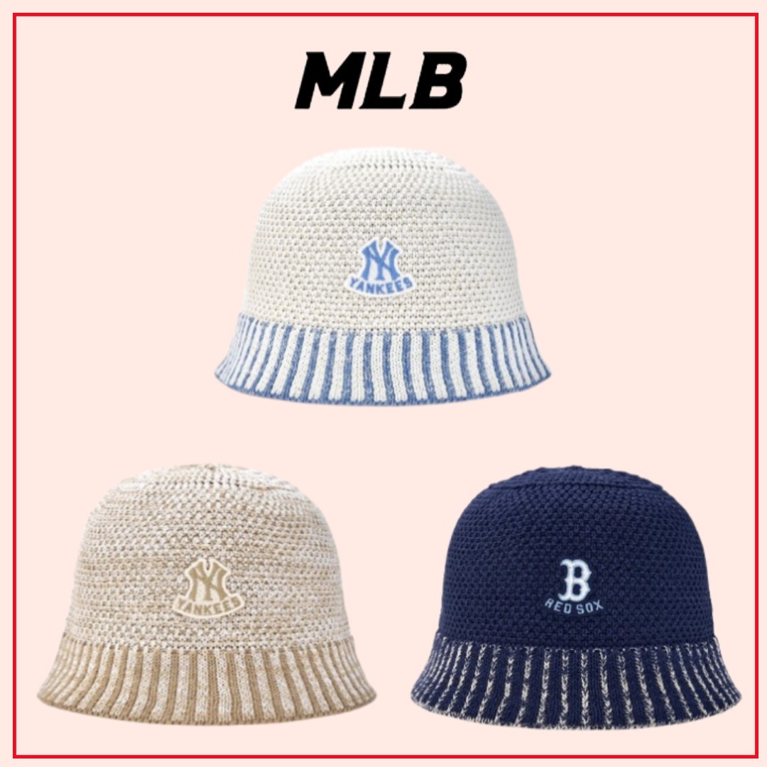 MLB korea■新作*ロゴハット*SUMMER KNIT BUCKET HAT DOME FIT