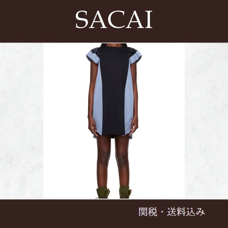 sacaiサカイ★ ポプリン＆コットンジャージ ミニワンピース