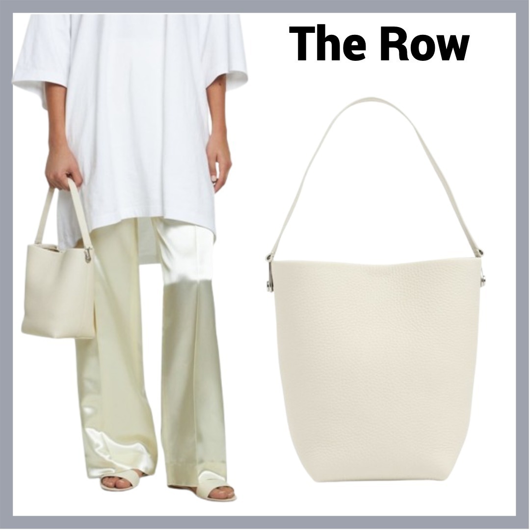 【The Row】Small N/S レザートートバッグ（Ivory Ans）