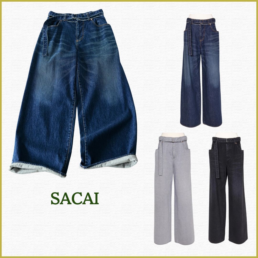 国内発送【sacai】Wide Denim Pants